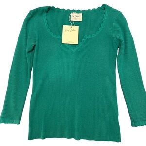 Easy Clothes Women's Teal V-Neck Sweater